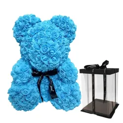 Ours rose - ours en roses infinies - 40 cm